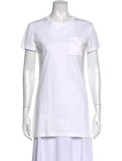 Pre-owned Hermes Crew Neck Short Sleeve T-shirt In White