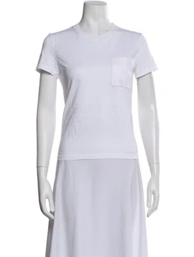 Pre-owned Hermes Crew Neck Short Sleeve T-shirt In White
