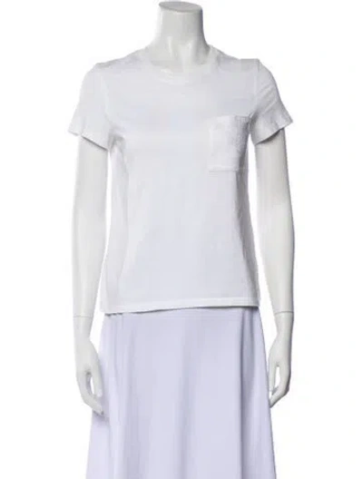 Pre-owned Hermes Crew Neck Short Sleeve T-shirt In White