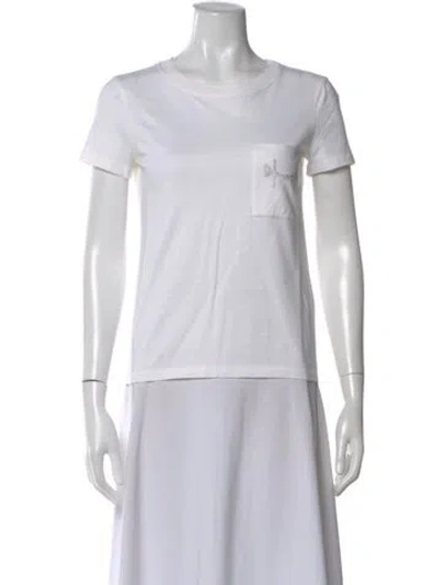 Pre-owned Hermes Crew Neck Short Sleeve T-shirt In White