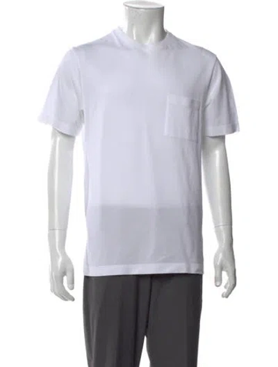 Pre-owned Hermes Crew Neck Short Sleeve T-shirt In White