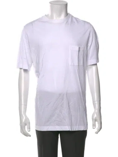 Pre-owned Hermes Crew Neck Short Sleeve T-shirt In White