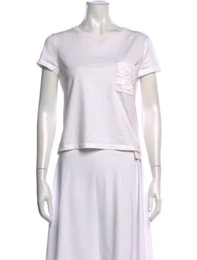 Pre-owned Hermes Crew Neck Short Sleeve T-shirt In White