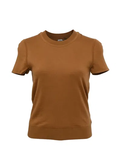 Pre-owned Hermes Crew-neck Short-sleeved T-shirt In Brown
