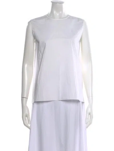 Pre-owned Hermes Crew Neck Sleeveless Top In White