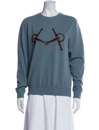 Pre-owned Hermes Crew Neck Sweater In Blue