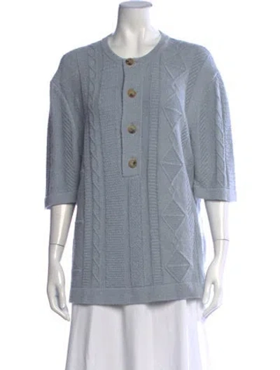 Pre-owned Hermes Crew Neck Sweater In Blue
