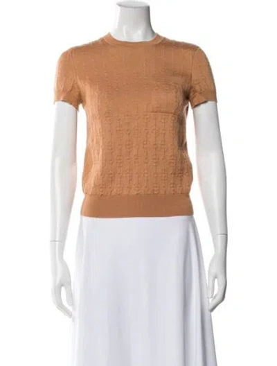 Pre-owned Hermes Crew Neck Sweater In Orange