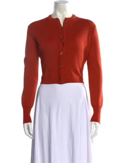 Pre-owned Hermes Crew Neck Sweater In Orange