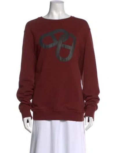 Pre-owned Hermes Crew Neck Sweater In Red