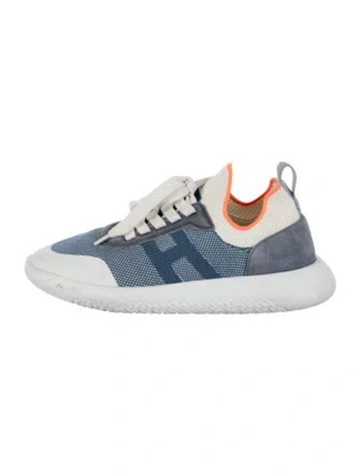 Pre-owned Hermes Crew Sneakers In Blue