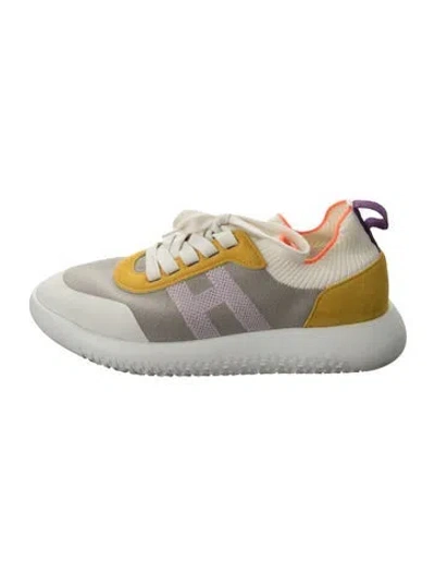Pre-owned Hermes Crew Sneakers In Gray