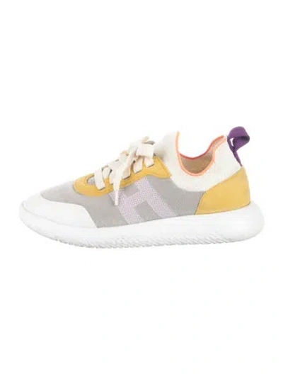 Pre-owned Hermes Crew Sneakers In Gray