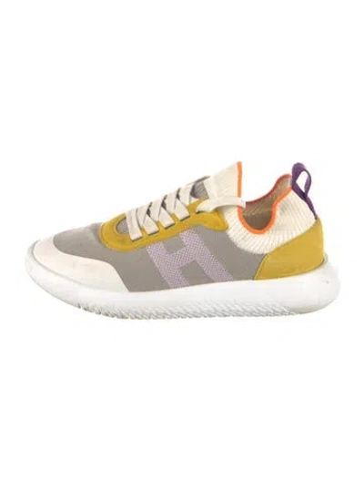 Pre-owned Hermes Crew Sneakers In Grey