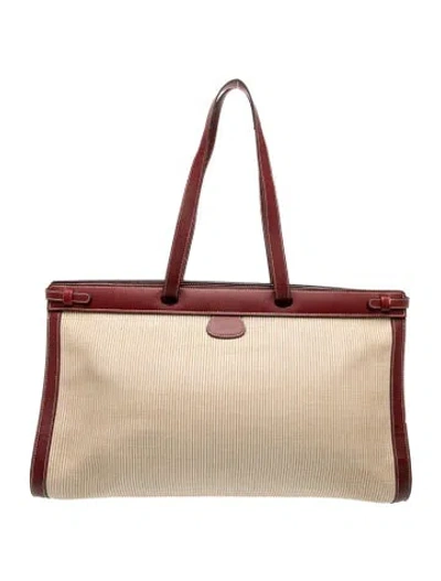 Pre-owned Hermes Crinoline Museau Large Tote In Neutral