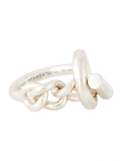 Pre-owned Hermes Croisette Cocktail Ring, Large Model In Multi