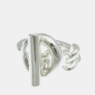 Pre-owned Hermes Croisette Ring Silver 925 Fashion No Stone Band Ring Silver
