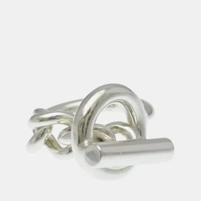 Pre-owned Hermes Croisette Ring Silver 925 Fashion No Stone Band Ring Silver