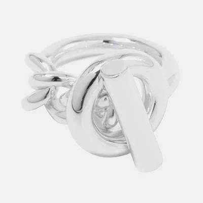 Pre-owned Hermes Croisette Silver 925 Ring Size Gm Eu 52