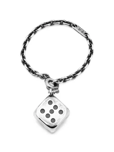 Pre-owned Hermes Cube Bag Charm In Silver