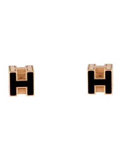 Pre-owned Hermes Cube H Stud Earrings In Multi