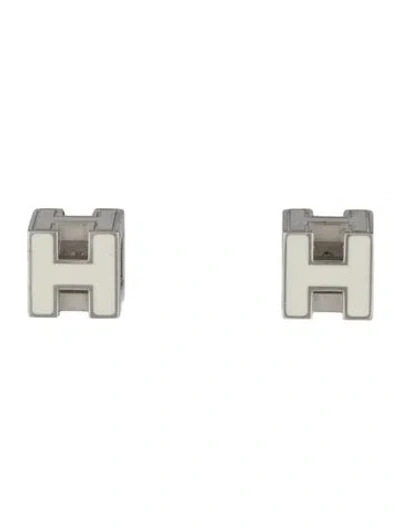 Pre-owned Hermes Cube H Stud Earrings In Multi