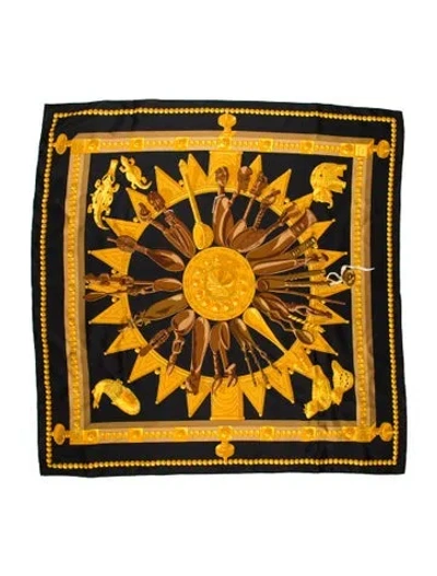 Pre-owned Hermes Cuillers D'afrique Silk Scarf In Multi