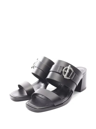 Pre-owned Hermes Cute 60 Black Buckled Sandals