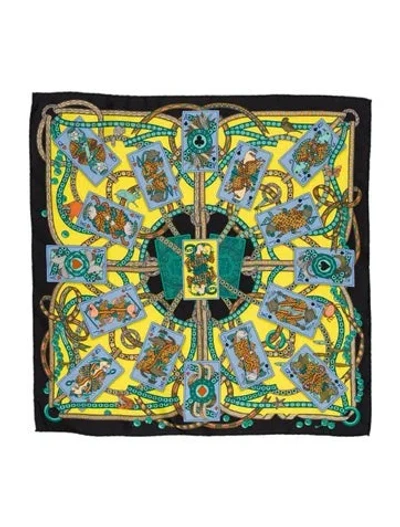 Pre-owned Hermes Dame De Coeur A Vous L'honneur Silk Scarf In Multi