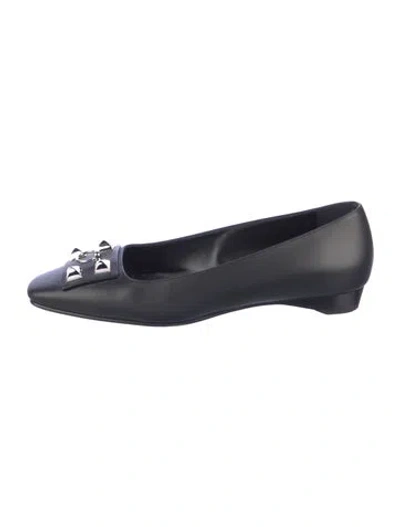 Pre-owned Hermes Danseuse Leather Ballet Flats In Black