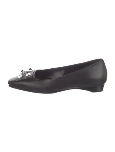 Pre-owned Hermes Danseuse Leather Flats In Black