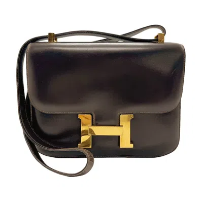 Pre-owned Hermes Dark Brown Leather Shoulder Bag ()