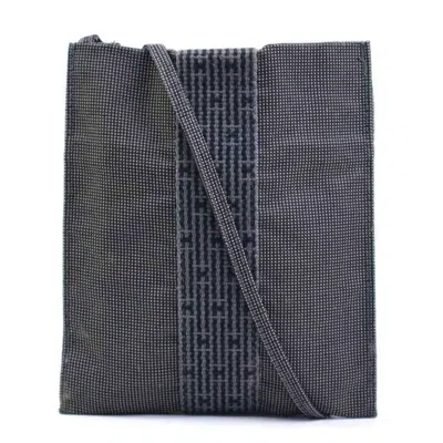 Pre-owned Hermes Dark Gray Canvas Pochette Shoulder Bag ()