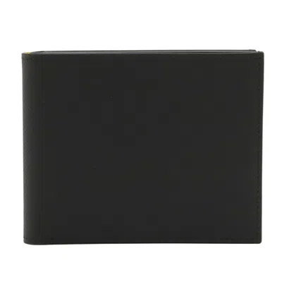 Pre-owned Hermes Dark Gray Epsom Leather Silk Bill Wallet (bi-fold) ()