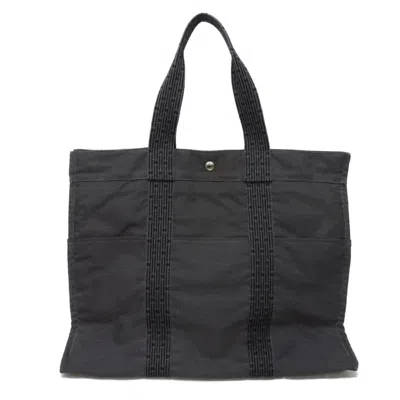 Pre-owned Hermes Dark Gray Nylon Canvas Shoulder Bag Tote Bag ()
