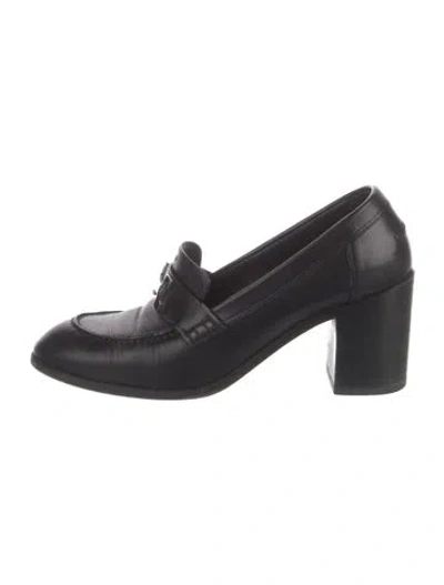 Pre-owned Hermes Dauphine 70 Leather Pumps In Black
