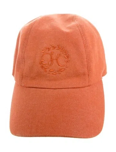 Pre-owned Hermes Davis H Primavera Cap In Orange
