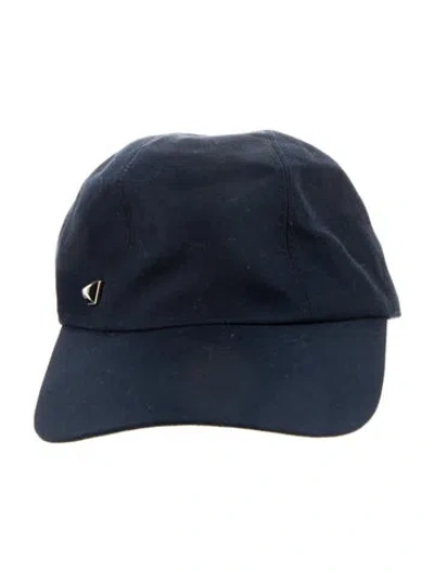 Pre-owned Hermes Davis Pois Medor Baseball Cap In Blue