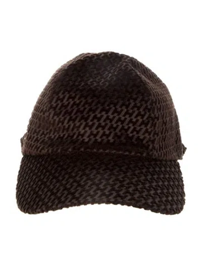 Pre-owned Hermes Davis Velvet Baseball Cap In Brown