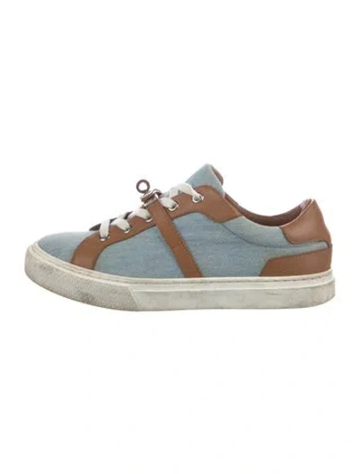 Pre-owned Hermes Day Sneakers In Blue