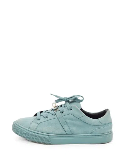 Pre-owned Hermes Day Sneakers In Blue