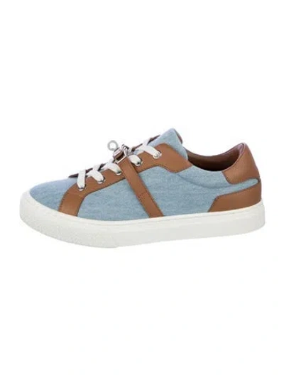 Pre-owned Hermes Day Sneakers In Blue