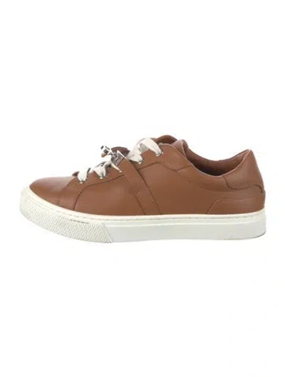 Pre-owned Hermes Day Sneakers In Brown