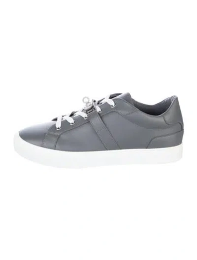 Pre-owned Hermes Day Sneakers In Gray