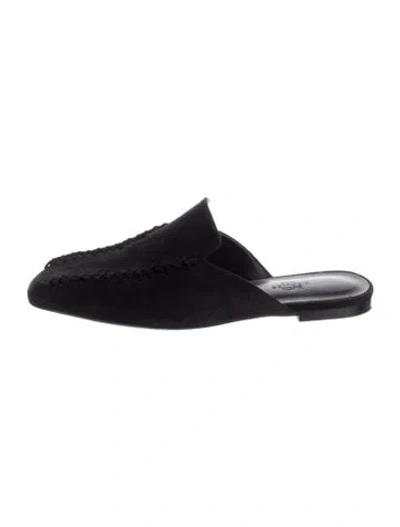 Pre-owned Hermes Declic Suede Mules In Black