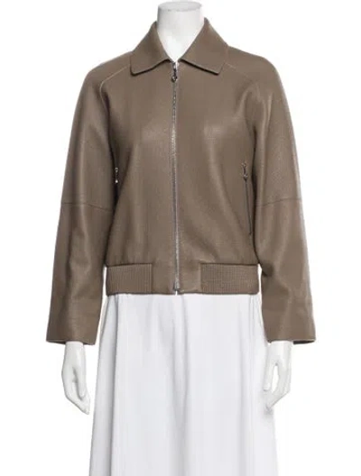Pre-owned Hermes Deer Bomber Jacket W/ Tags In Neutrals