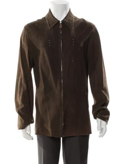 Pre-owned Hermes Deer Moto Jacket In Brown
