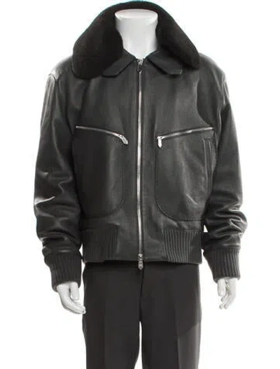 Pre-owned Hermes Deer Moto Jacket W/ Tags In Gray