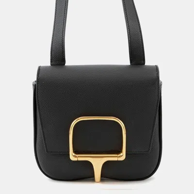 Pre-owned Hermes Della Cavalleria Black Epsom Size Mini