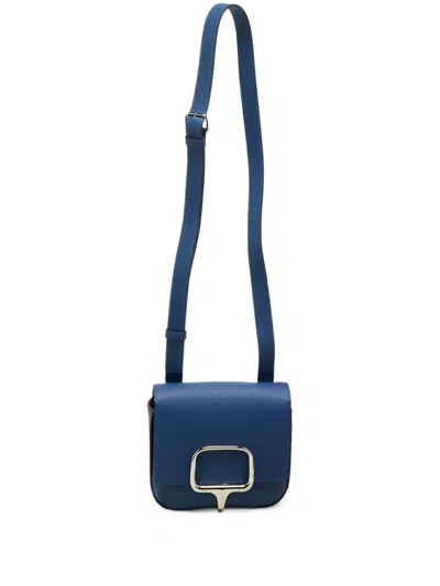 Pre-owned Hermes Della Cavalleria Leather Cross Body Bag In Blue